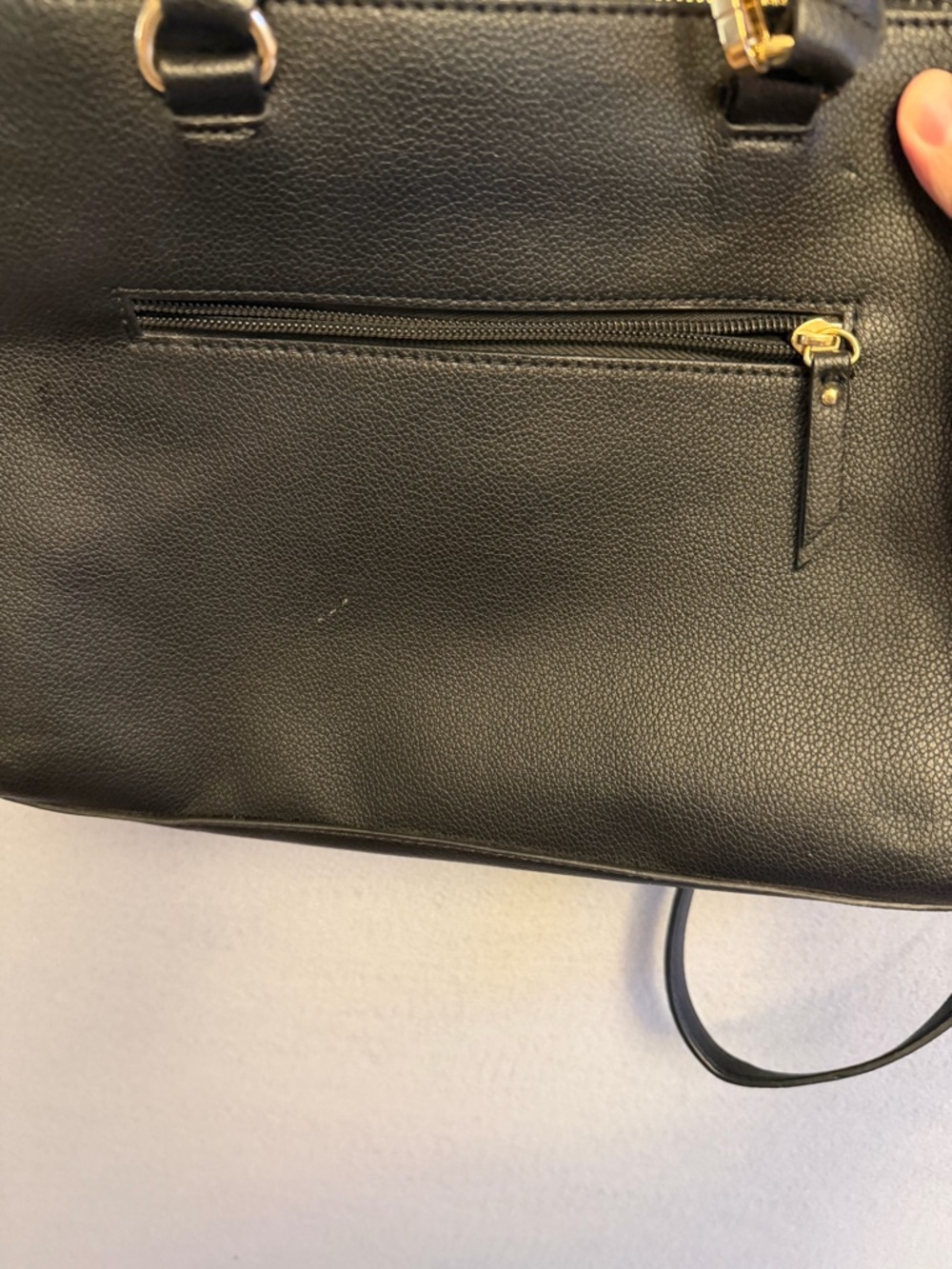 Anne Klein Women's Black Satchel Bag with Gold Horsebit Detail - Picture 7 of 12